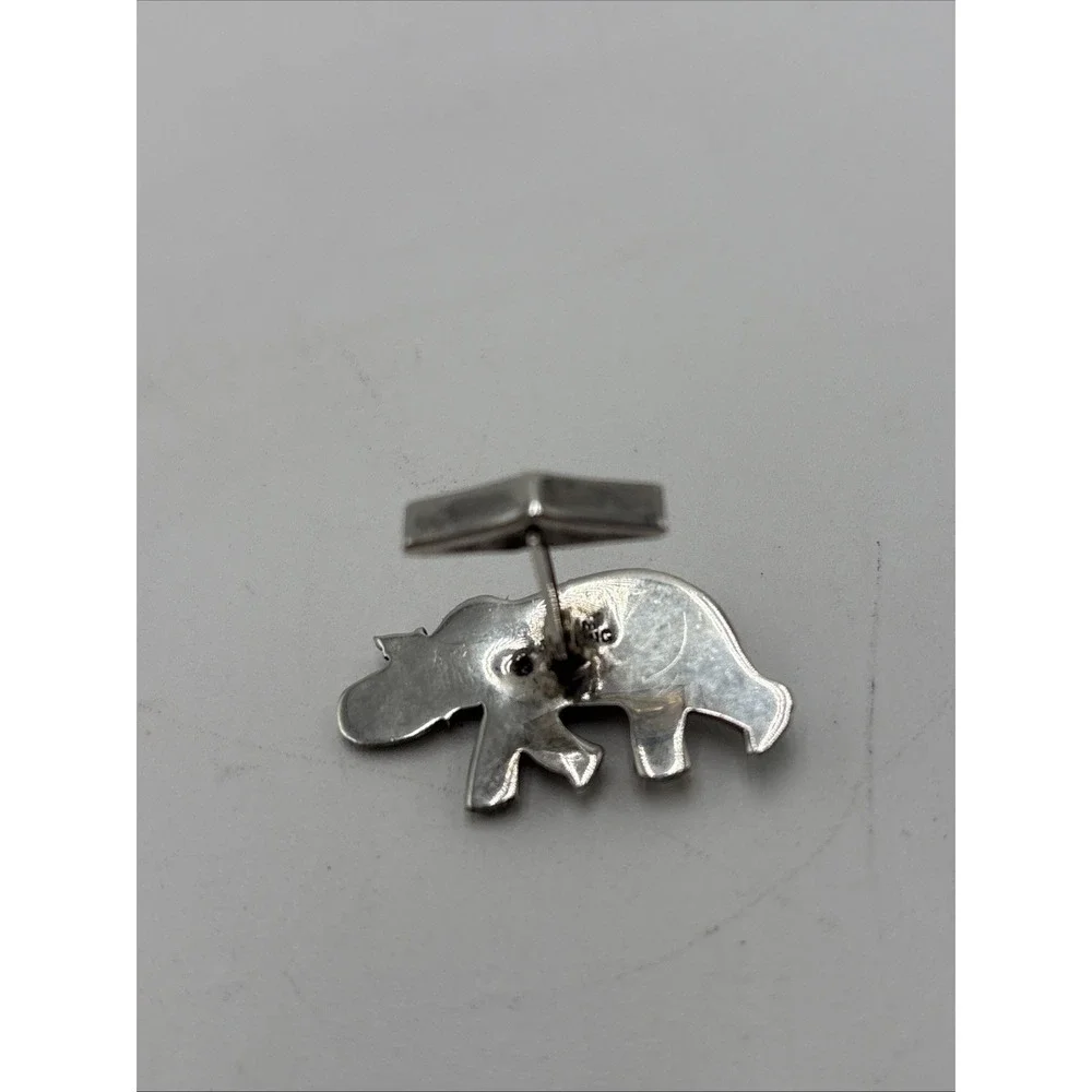 Sterling Silver 925‎ Cuff Link Indian Elephant 1 Inch Wide Only One Not A Pair